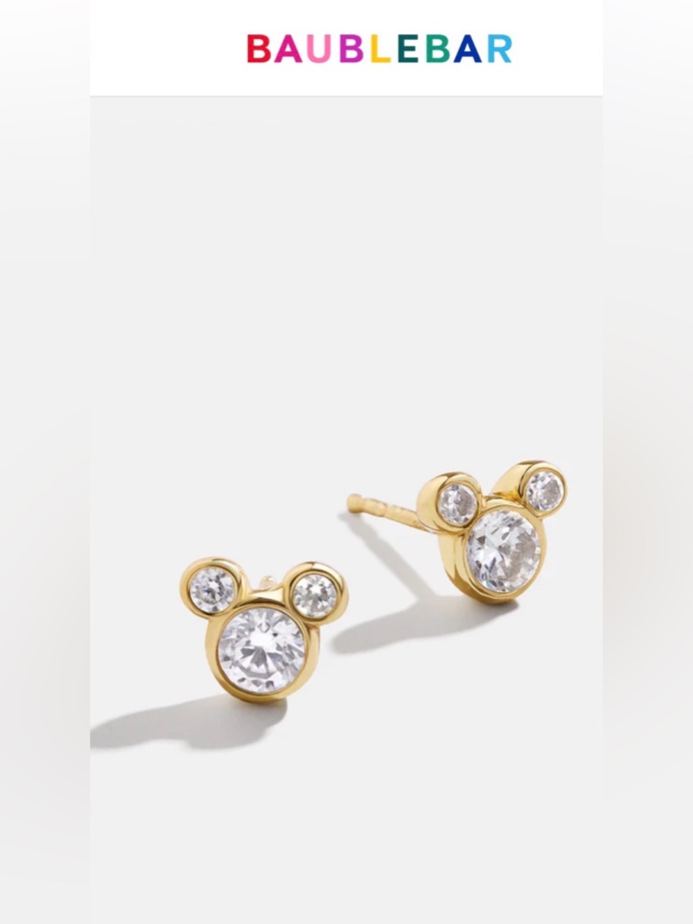 BAUBLEBAR Disney Mickey 18K Gold Plated Sterling Silver & Cubic Zirconia Studs